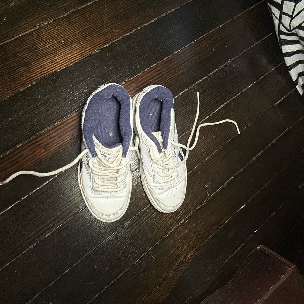 Reebok Kids White and Navy Sneakers
